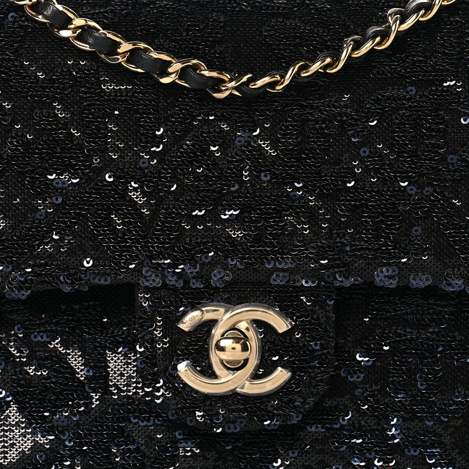 Chanel Sequin Quilted Small Single Flap Black 12 of 20