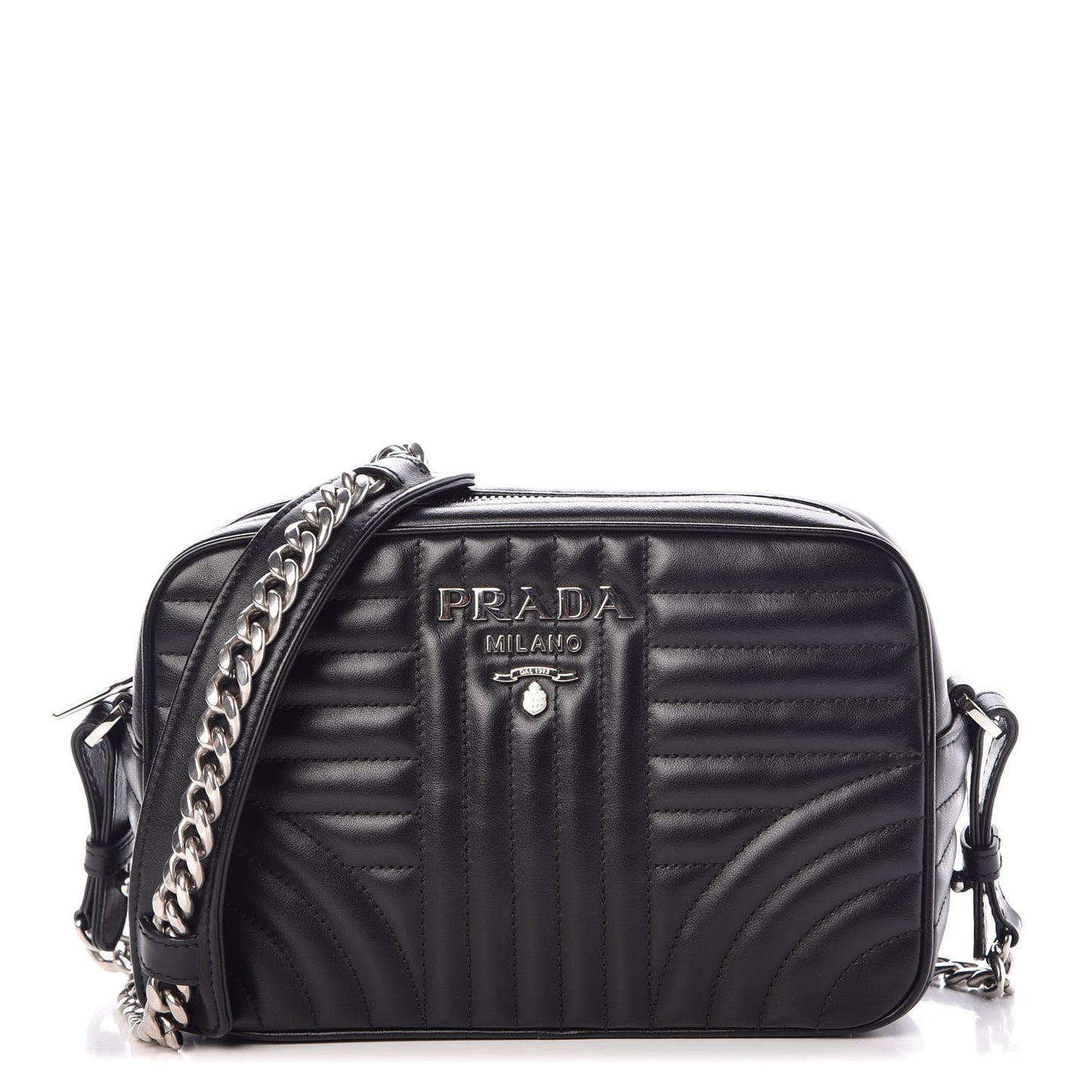 Soft Calfskin Diagramme Crossbody Bag Black