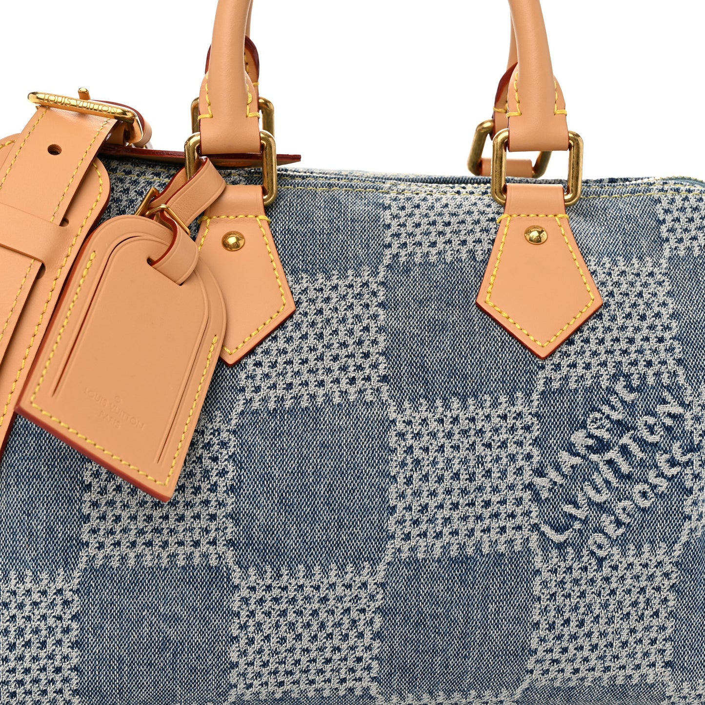 Damier Denim 3D Speedy Bandouliere 25 Bleu