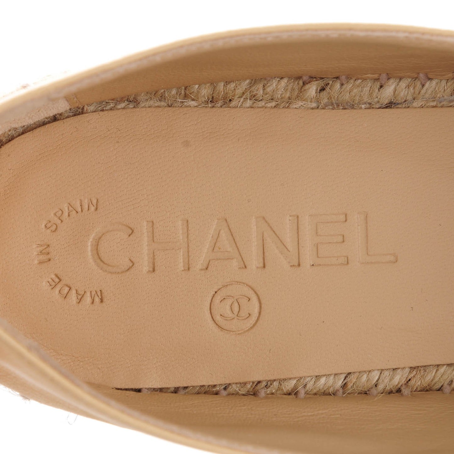 Lambskin CC Espadrilles 40 Beige Black