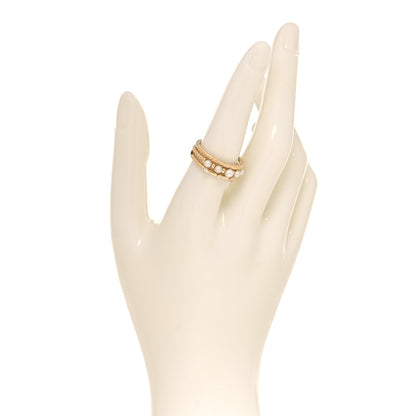 David Yurman 18K Yellow Gold Diamond Pearl Petite Perle Three Row Ring 54 6.75 2 of 4