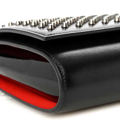 Christian Louboutin Calfskin Patent Spikes Paloma Clutch Black 9 of 10