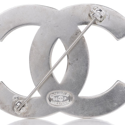 Chanel CC Logo Brooch Silver 3 of 3