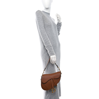 Christian Dior Grained Calfskin Saddle Bag Camello 2 of 8
