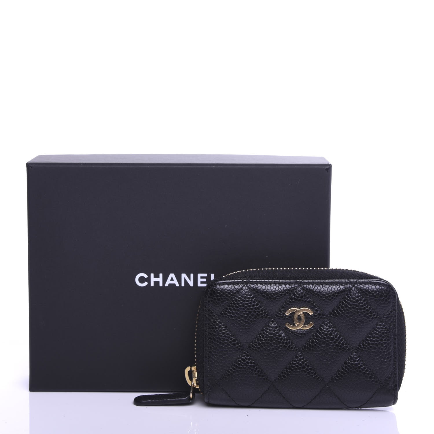 Chanel Caviar Quilted Zip Coin Purse Black 8 of 8
