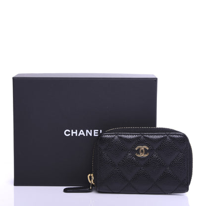 Chanel Caviar Quilted Zip Coin Purse Black 8 of 8