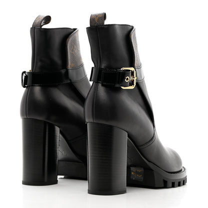 Louis Vuitton Calfskin Monogram Star Trail Ankle Boots 40 Black 4 of 14