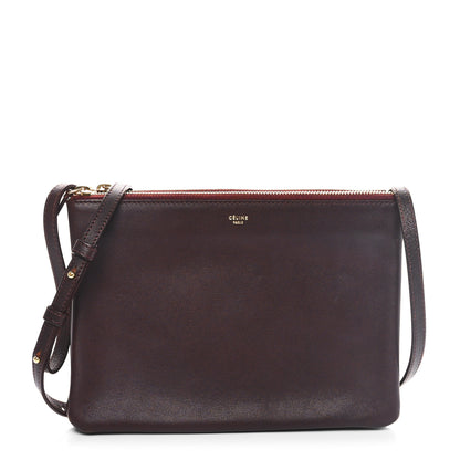 Celine Lambskin Large Trio Crossbody Bag Burgundy 1 of 9