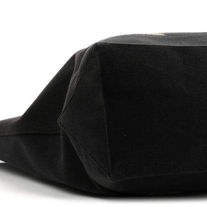 Saint Laurent Canvas Beach Shopping East West Tote Black 9 of 10