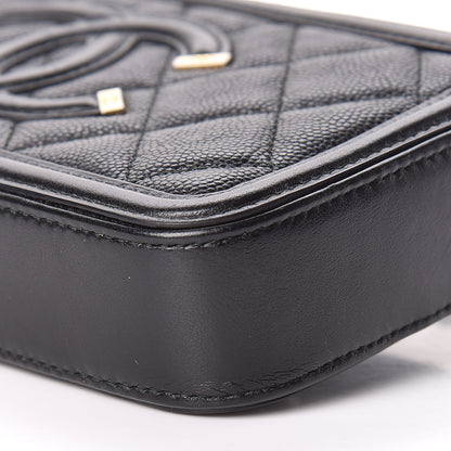 Chanel Caviar Quilted CC Filigree Clutch With Chain Black 9 of 14