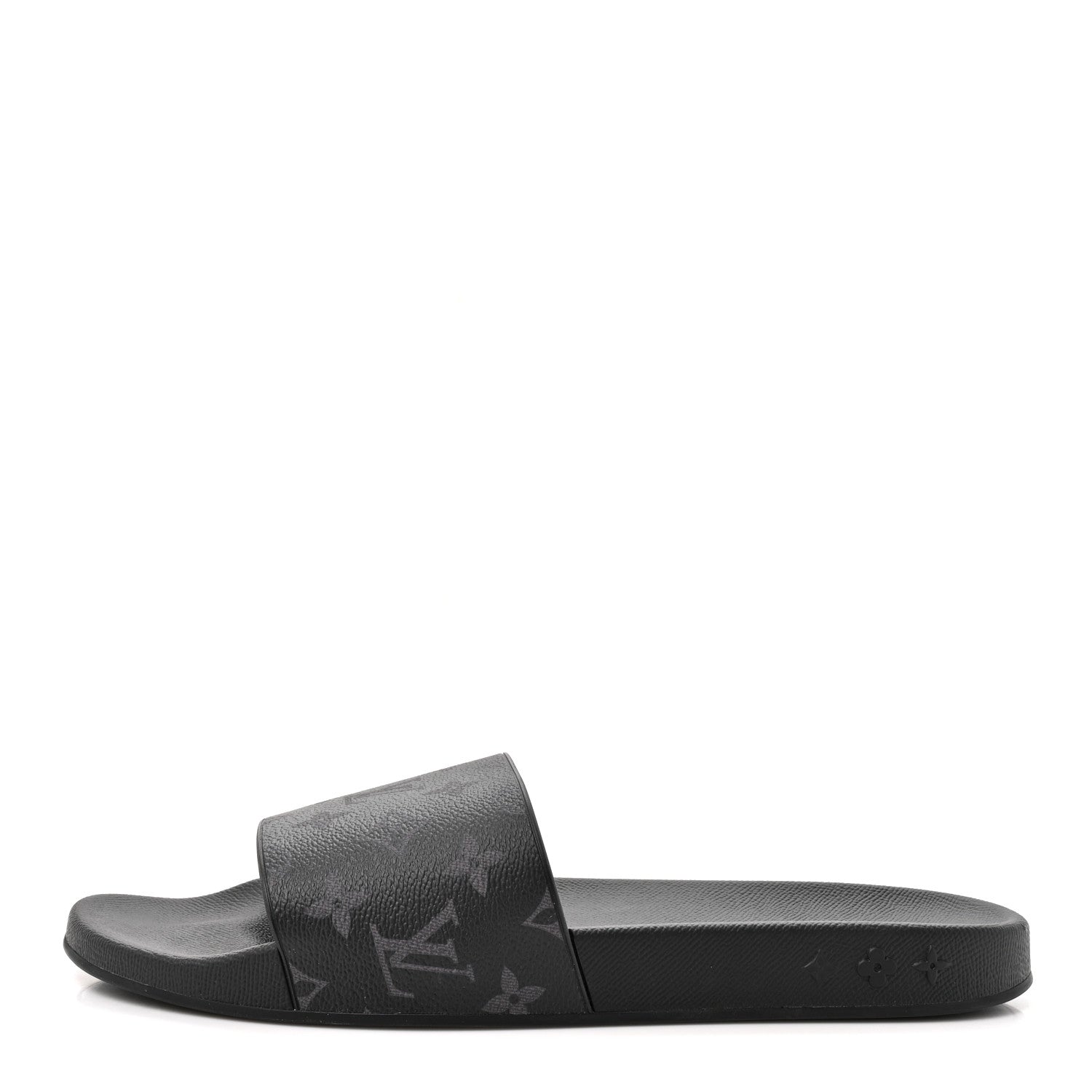 Louis Vuitton Rubber Monogram Eclipse Mens Waterfront Mules 10 Black 1 of 9