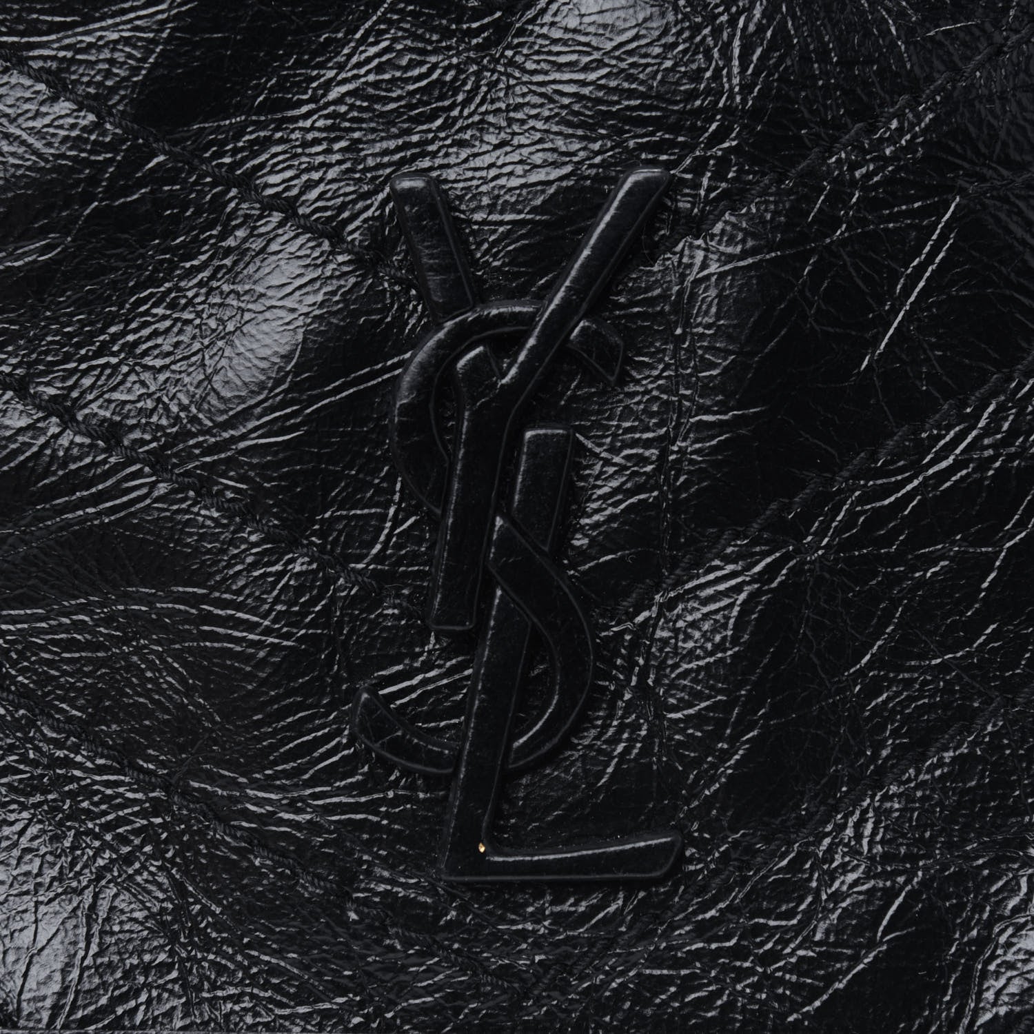 Saint Laurent Crinkled Calfskin Matelasse Monogram Niki Chain Wallet Black 29 of 33