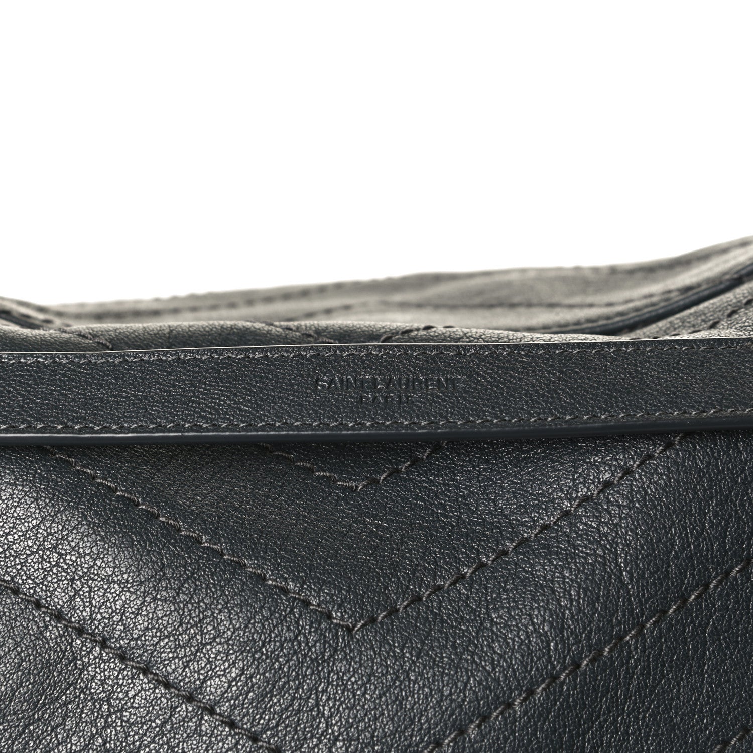 Saint Laurent Vintage Lambskin Chevron Monogram Medium Nolita Dark Smog 10 of 13
