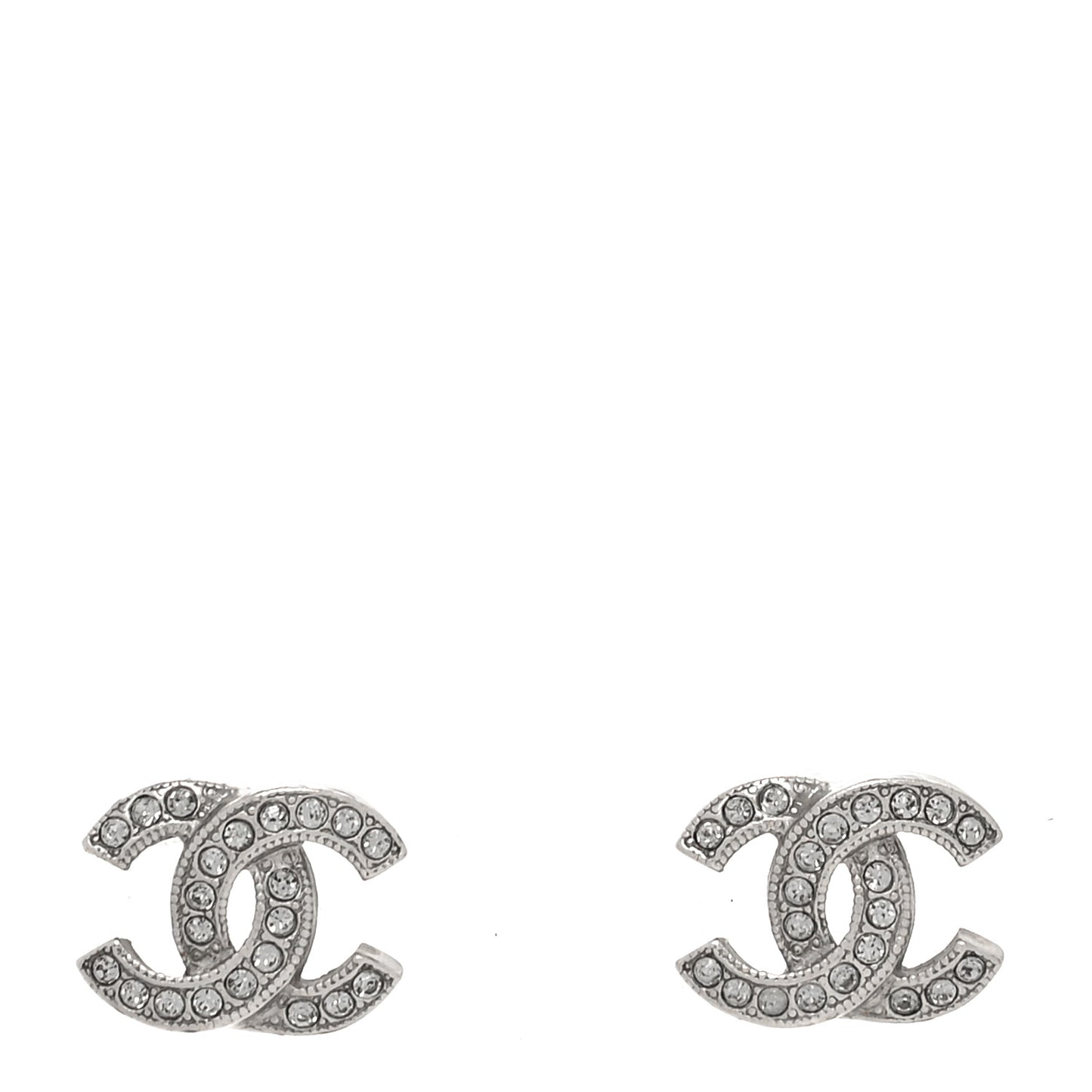 Crystal CC Earrings Silver