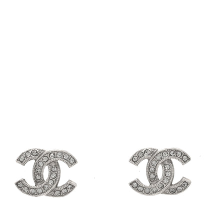 Chanel Crystal CC Earrings Silver 1 of 4