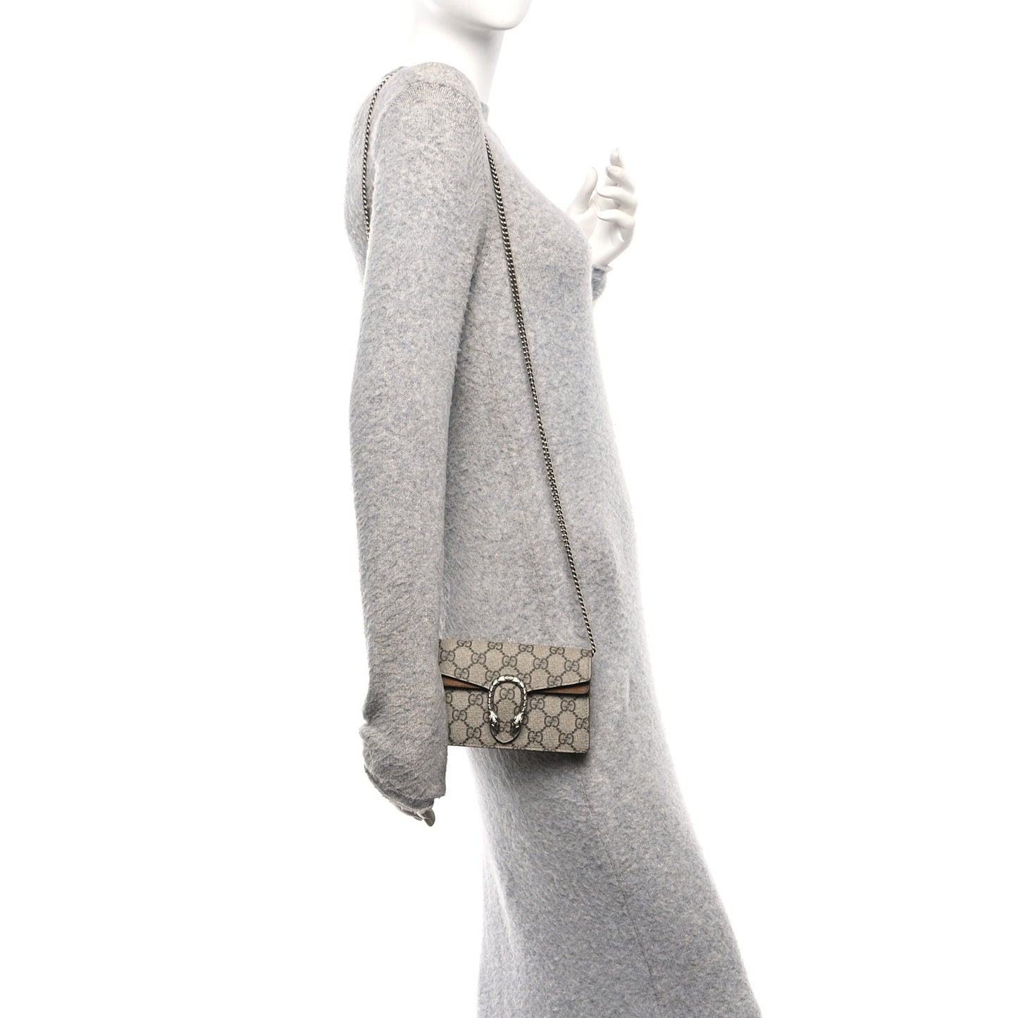 GG Supreme Monogram Super Mini Dionysus Shoulder Bag Taupe