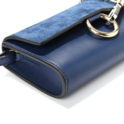 Chloe Suede Calfskin Mini Faye Shoulder Bag Majesty Blue 9 of 9