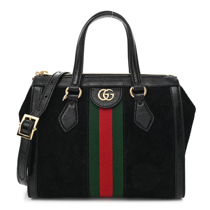 Gucci Suede Patent GG Web Small Ophidia Tote Bag Black 1 of 10