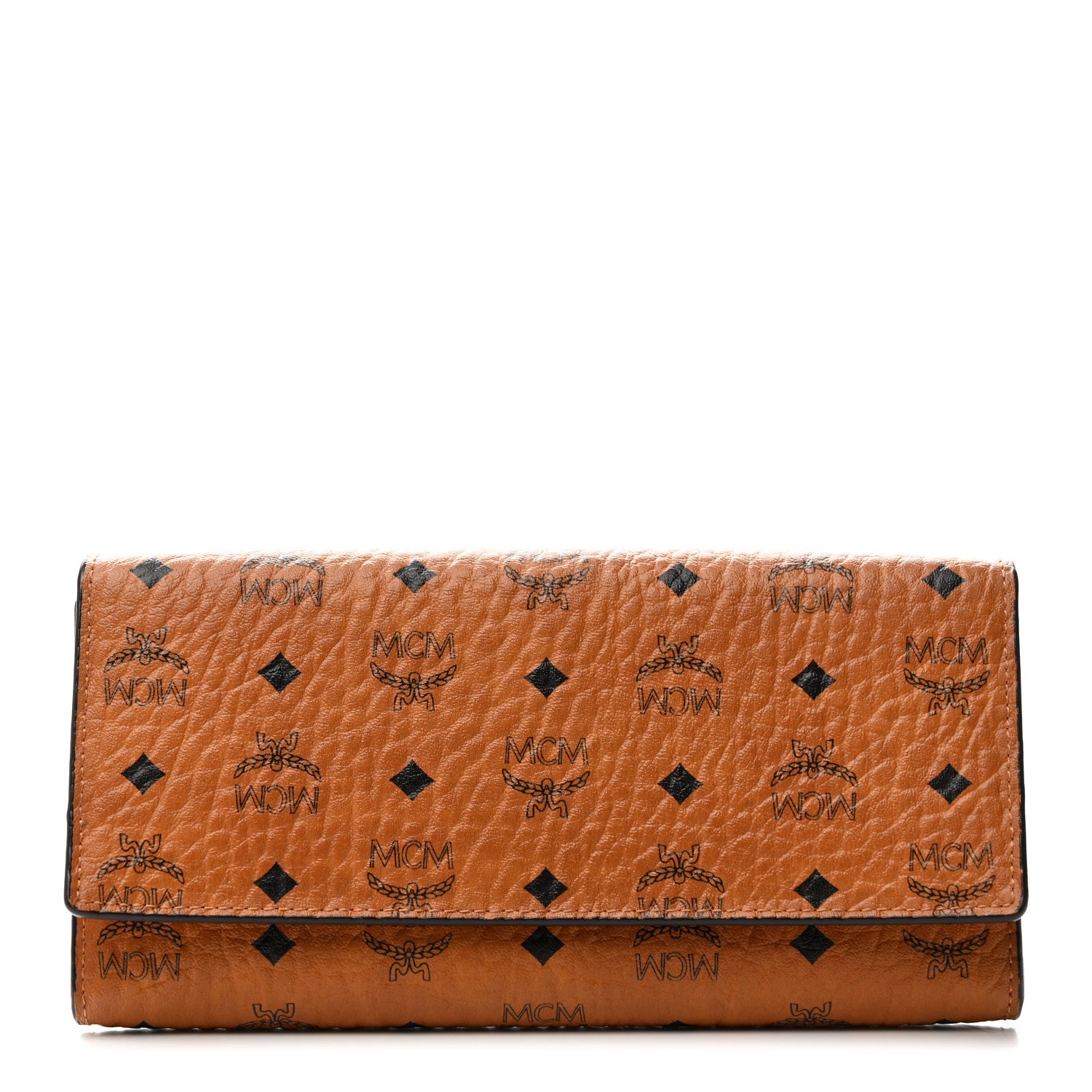 MCM Visetos Continental Flap Wallet Cognac Red 1 of 11