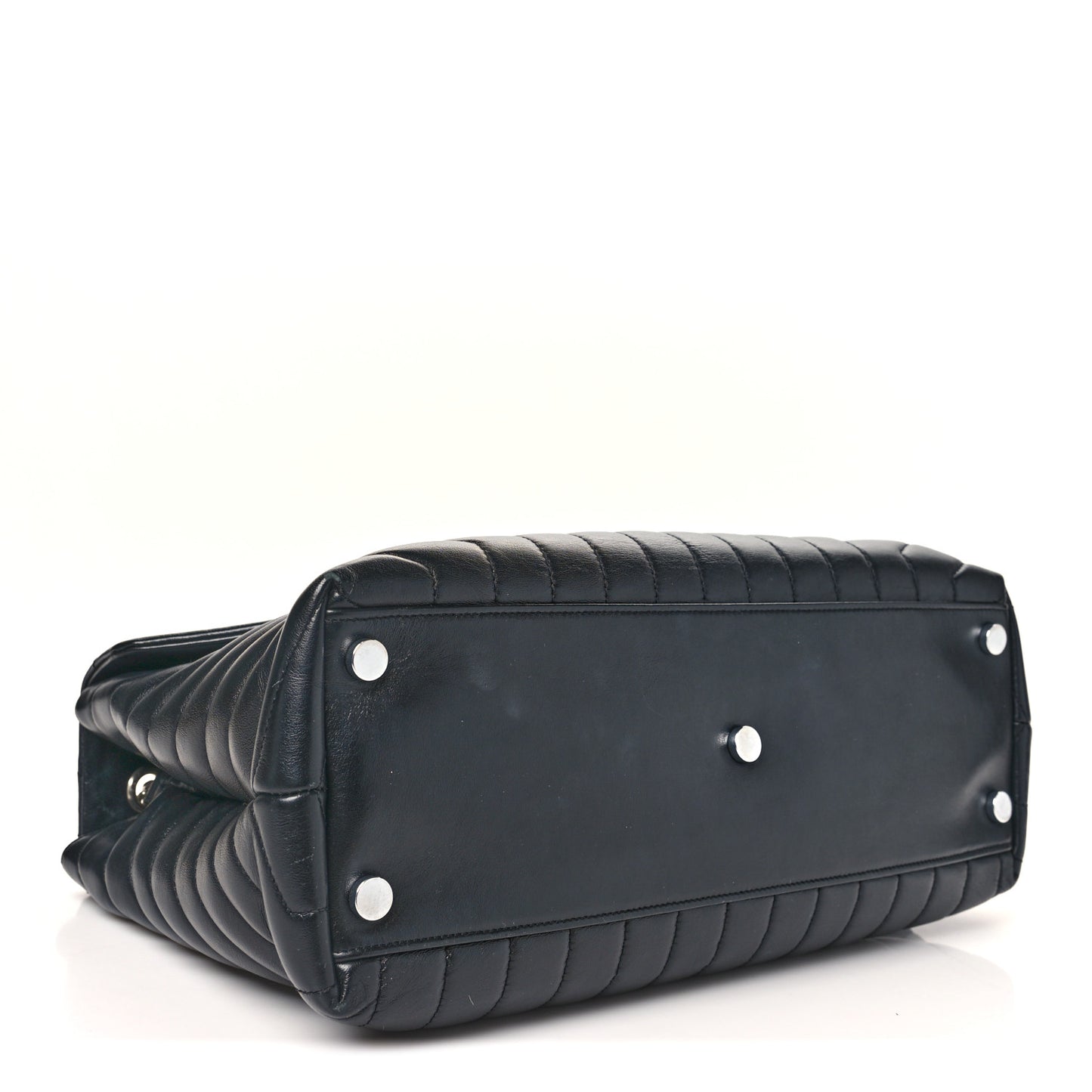 Calfskin Y Quilted Monogram Large Loulou Chain Satchel Black