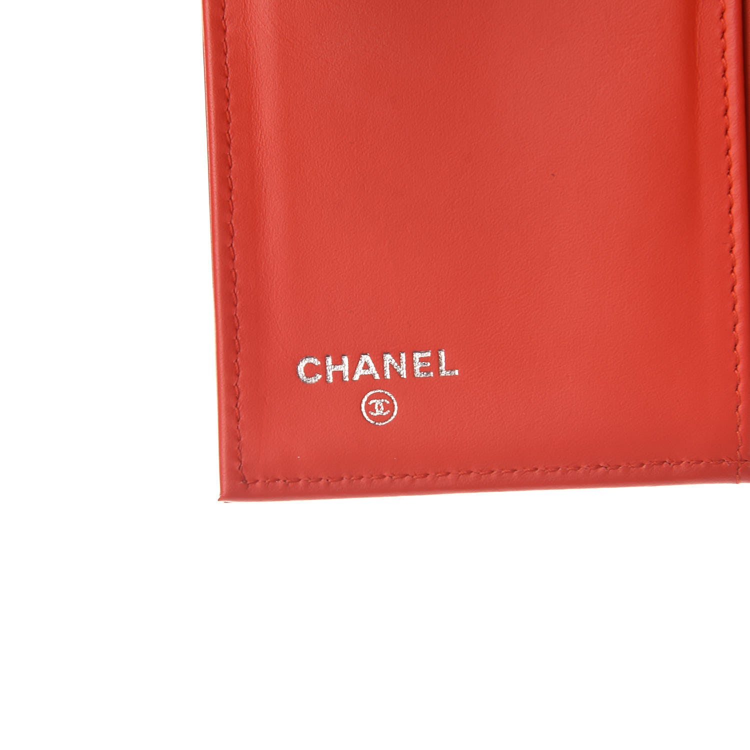 Chanel Patent Calfskin Striped Long Flap Wallet Red 6 of 9