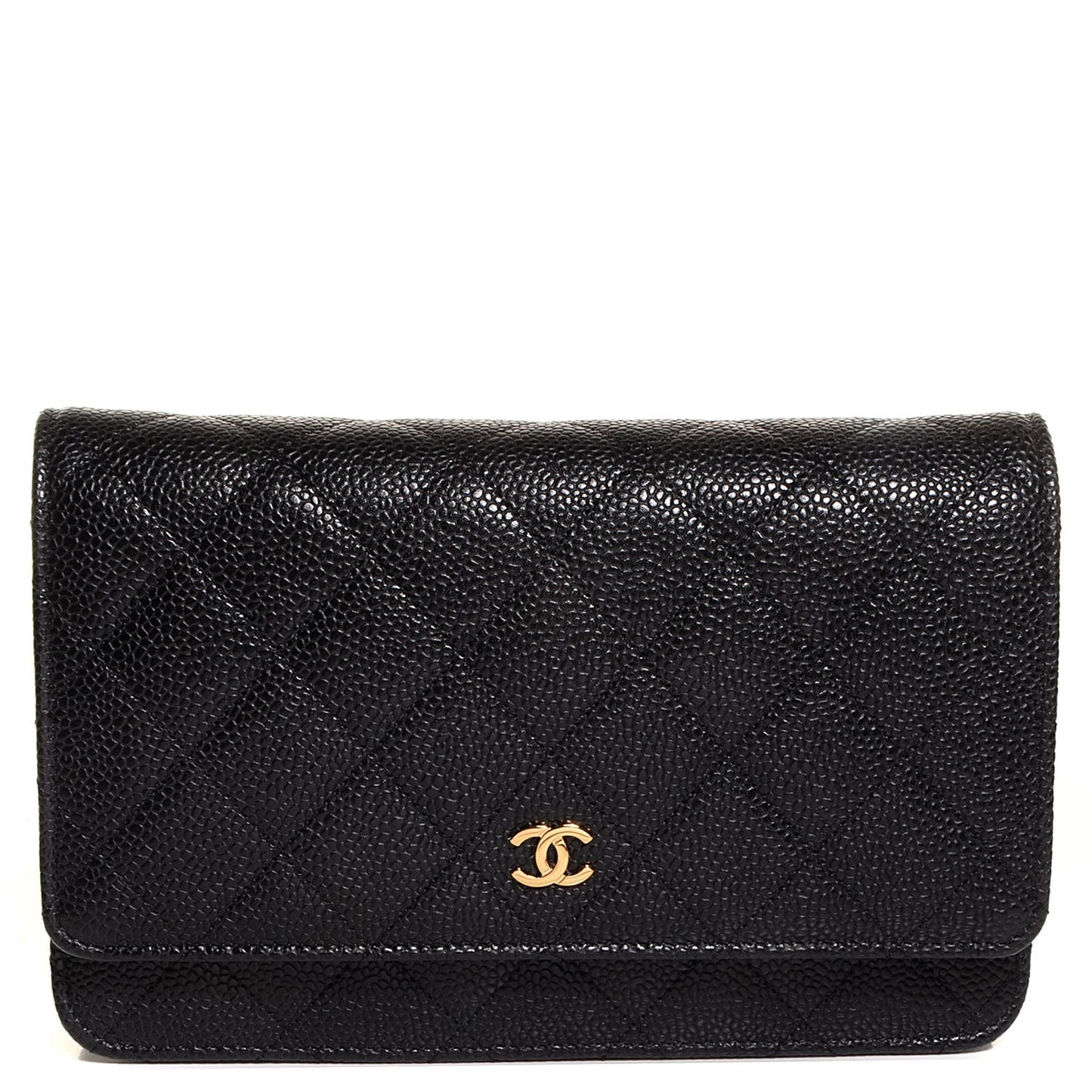 Caviar Quilted Wallet On Chain WOC Black