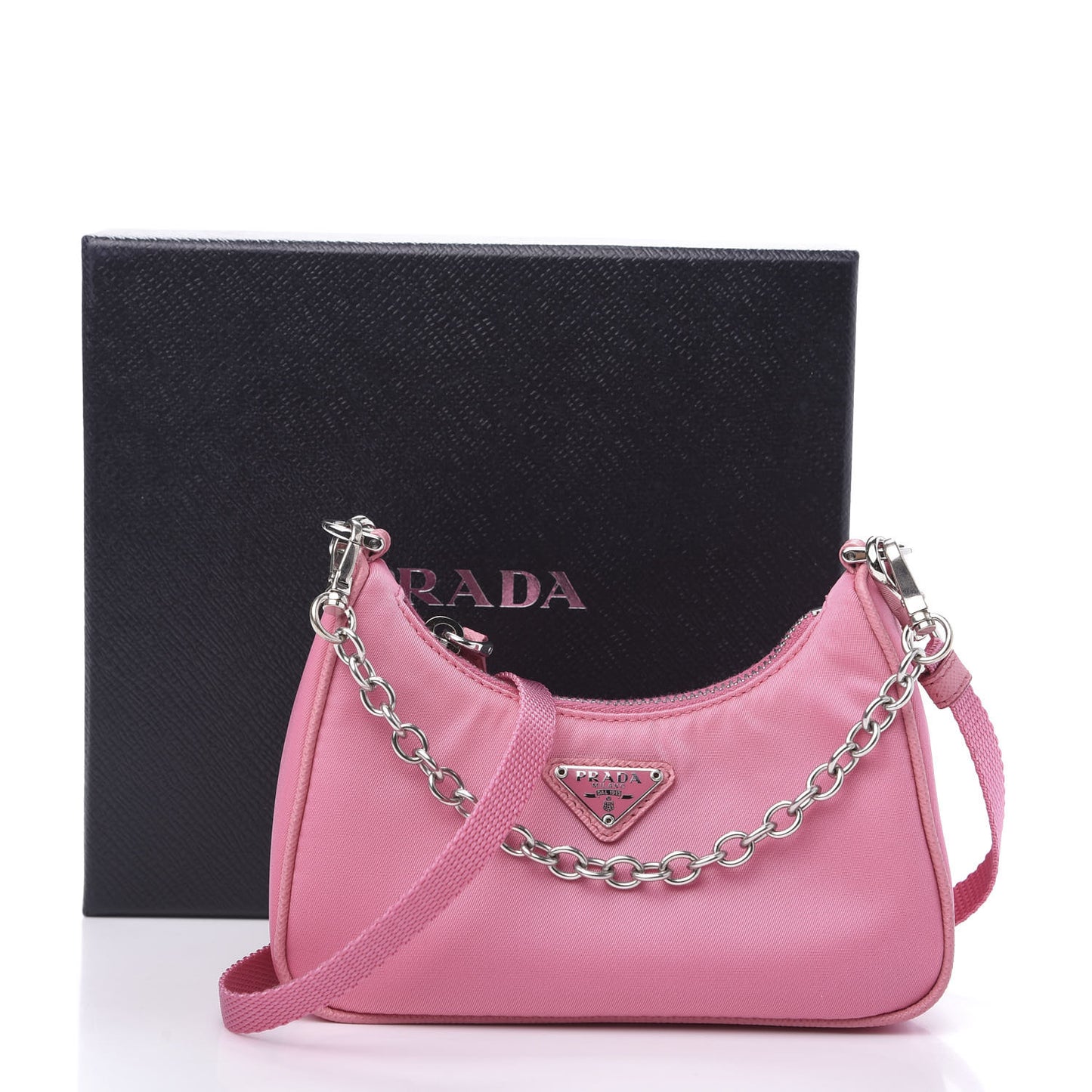 Tessuto Nylon Saffiano Mini Re-Edition 2000 Shoulder Bag Begonia