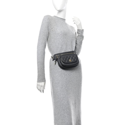 Chanel Calfskin Flap Chain Waist Bag Black 2 of 10