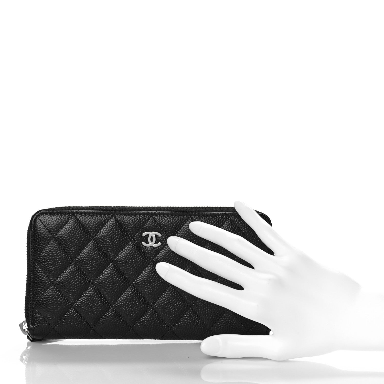 Chanel Caviar Quilted Large Gusset Zip Around Wallet Black 2 of 10