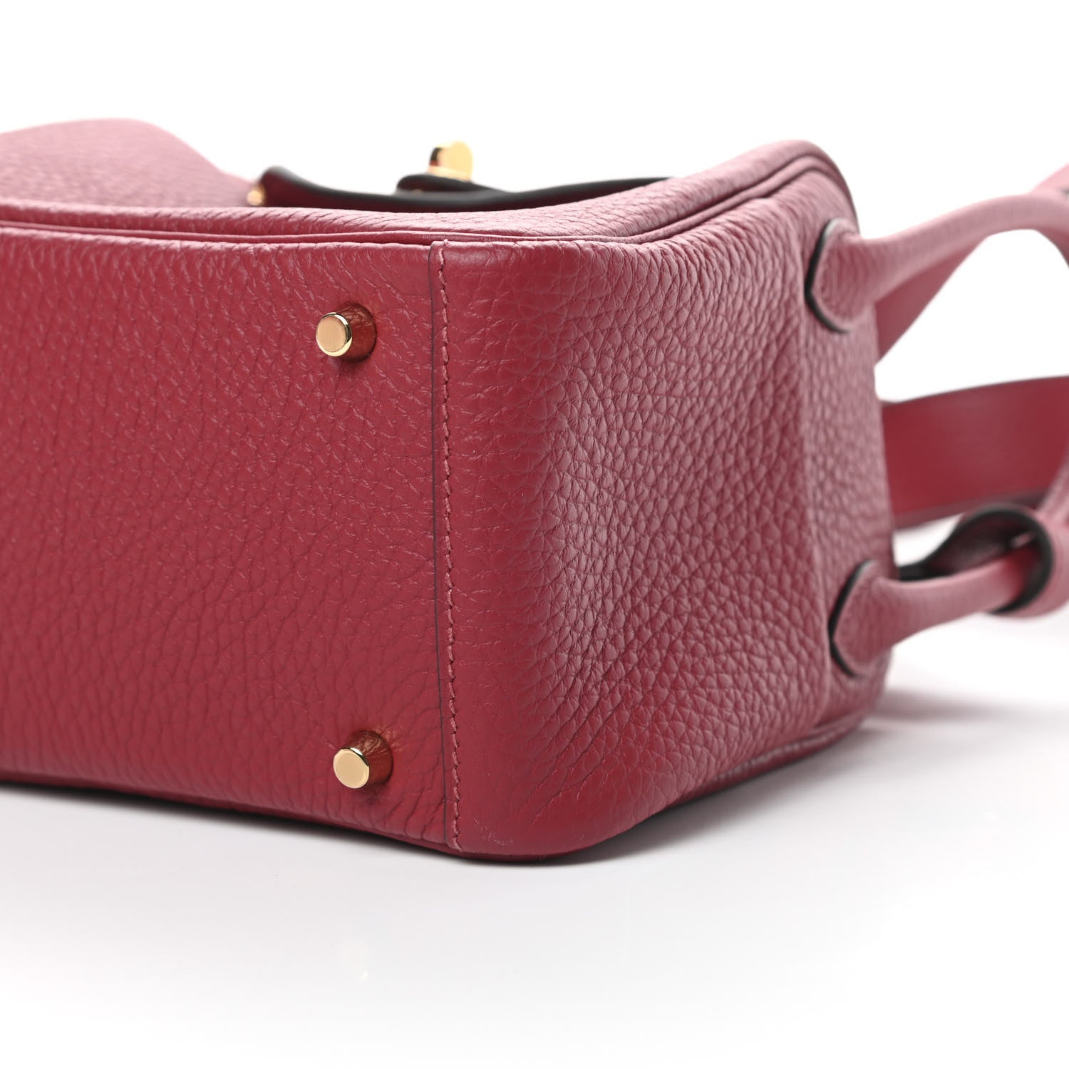 Hermes Taurillon Clemence Mini Lindy 20 Rouge Grenat 10 of 12