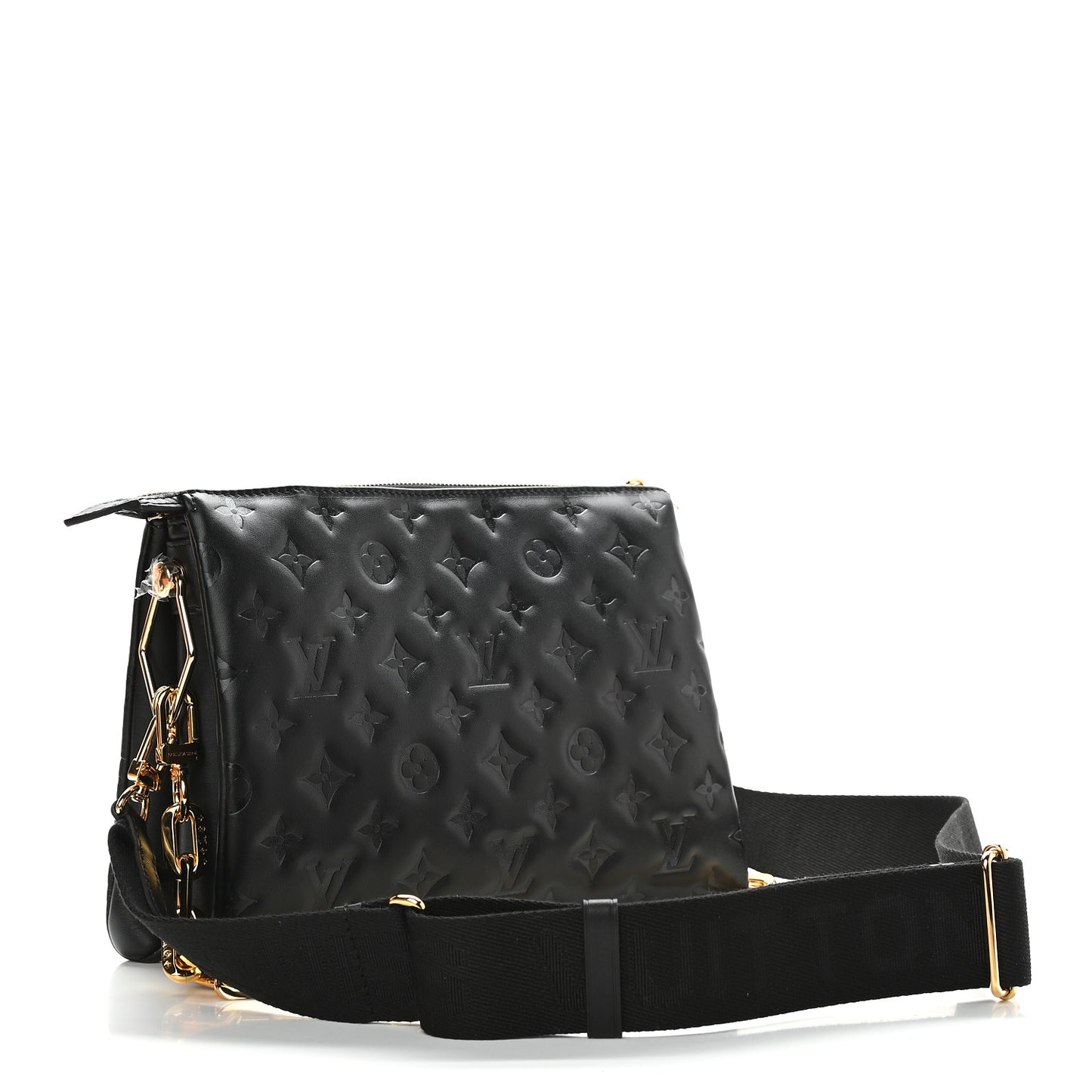 Lambskin Embossed Monogram Coussin PM Black