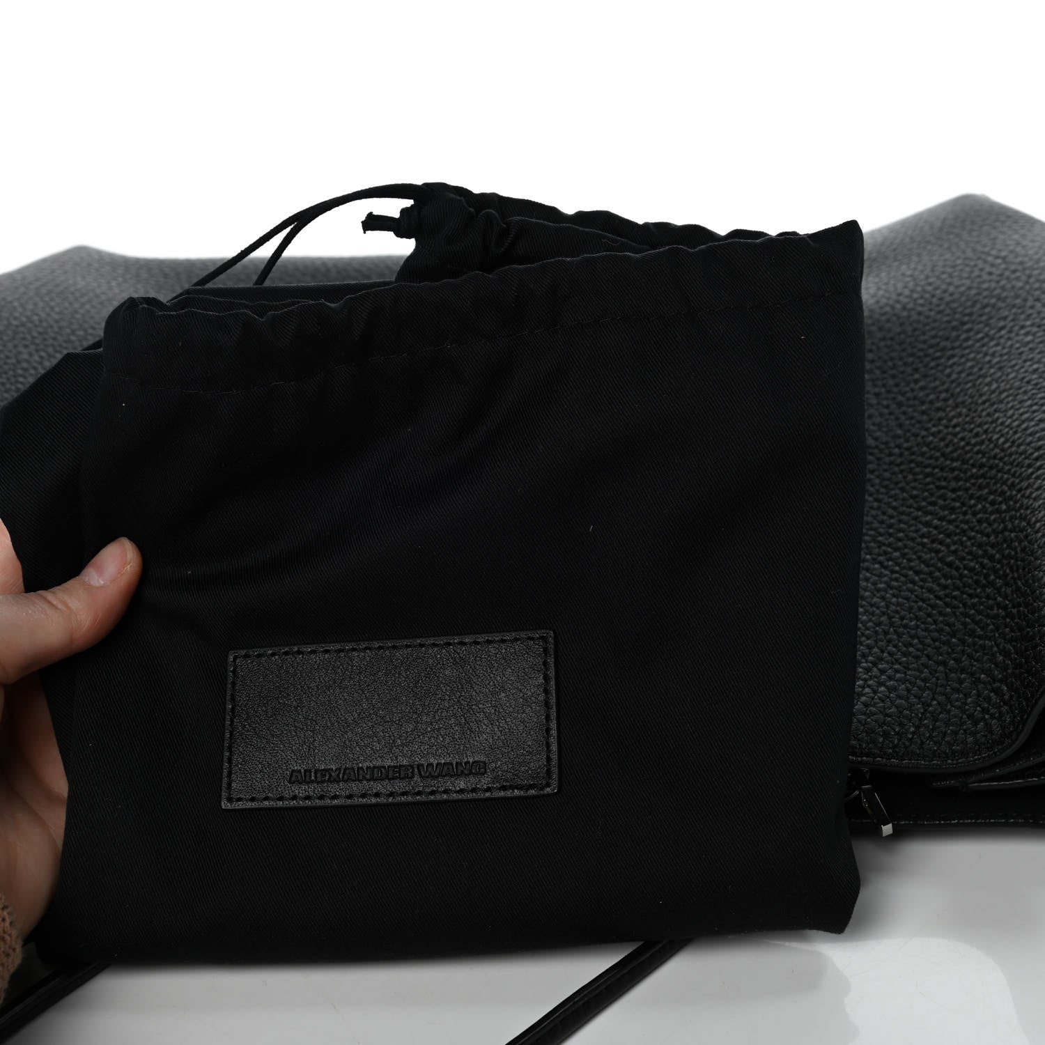 Alexander Wang Pebbled Calfskin Large Prisma Skeletal Tote Black Silver Hardware 4 of 20