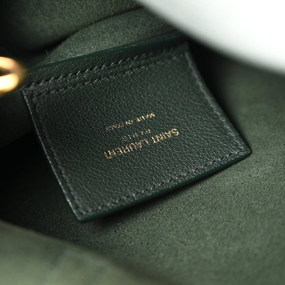 Saint Laurent Calfskin Toy Shopping Tote Vert Fonce 6 of 10
