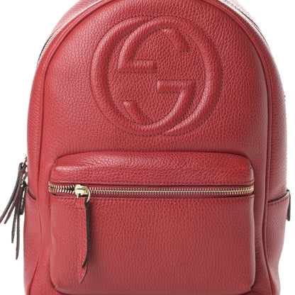 Gucci Pebbled Calfskin Soho Chain Backpack Hibiscus Red 8 of 14