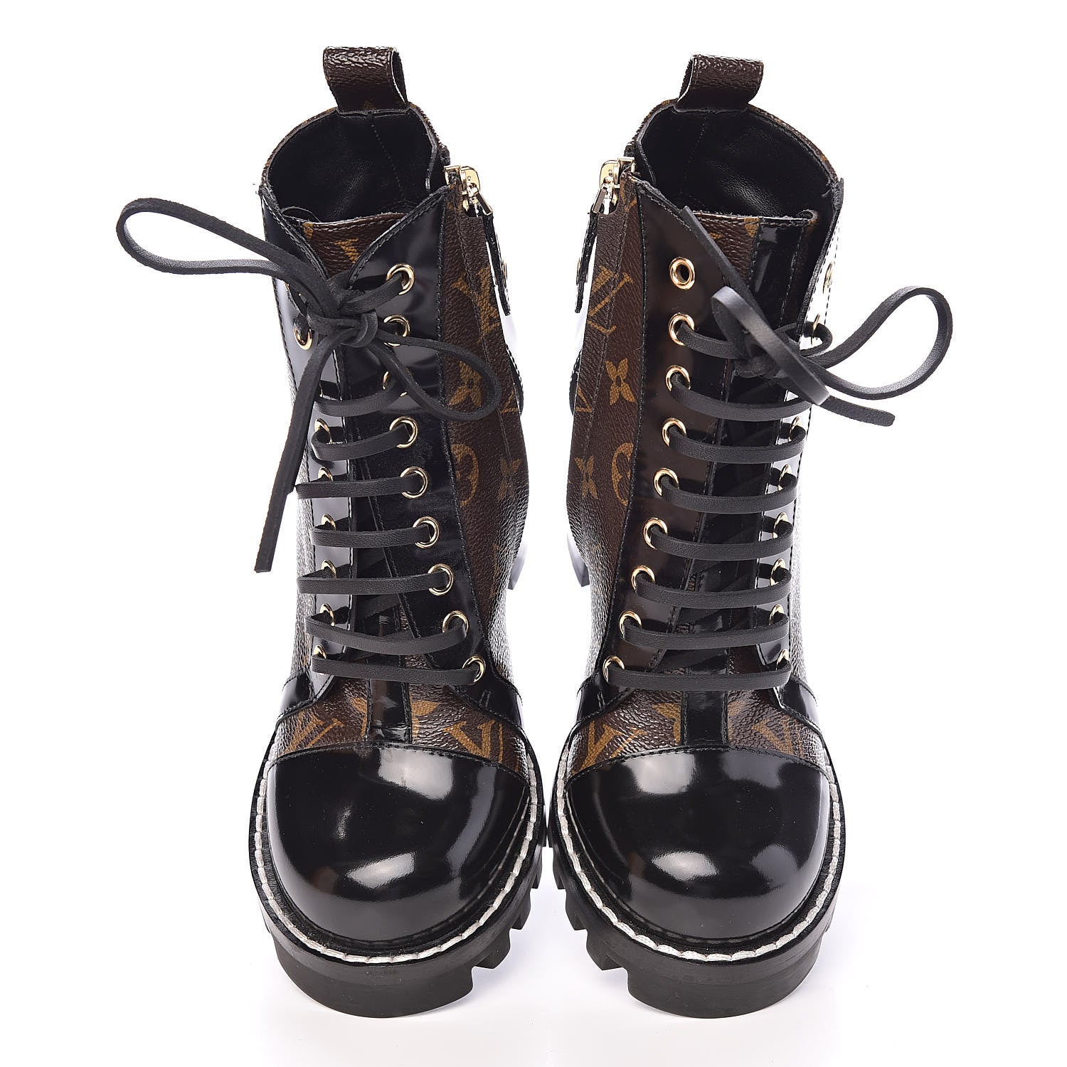 Louis Vuitton Patent Calfskin Monogram Star Trail Ankle Boots 36.5 Black 11 of 12