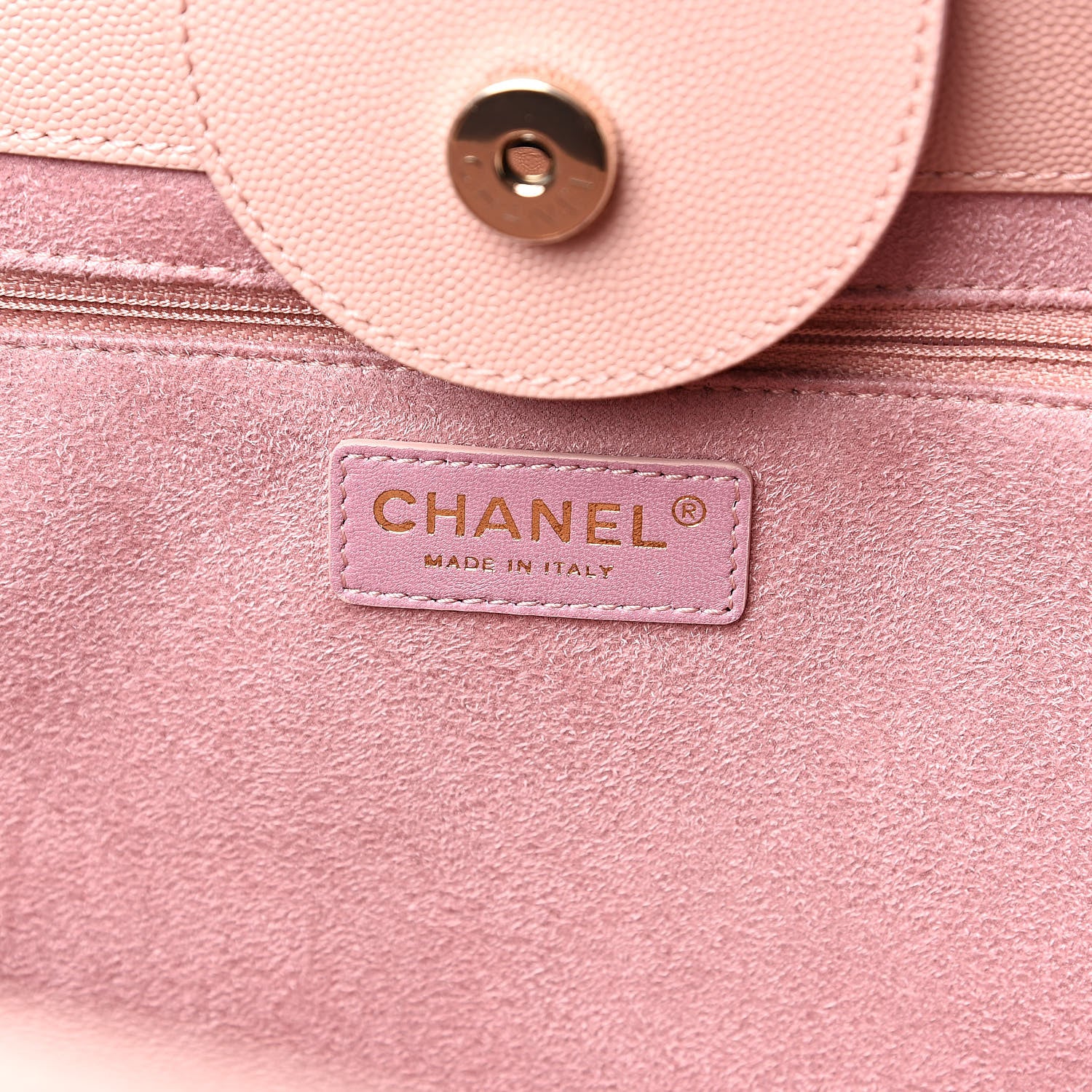 Chanel Caviar Small Studded Deauville Tote Light Pink 6 of 10