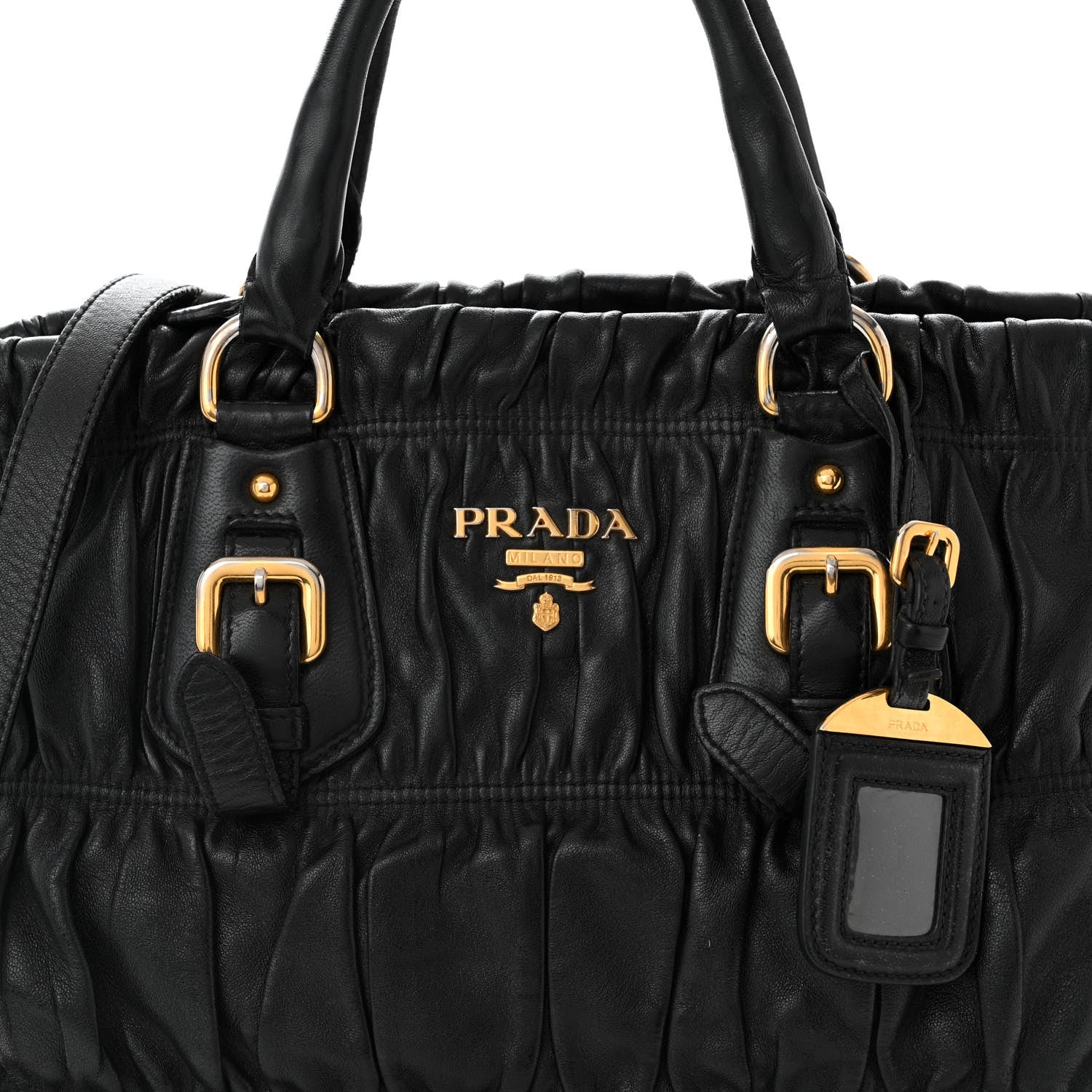 Prada Nappa Gaufre Tote Black 7 of 12