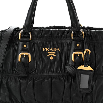 Prada Nappa Gaufre Tote Black 7 of 12