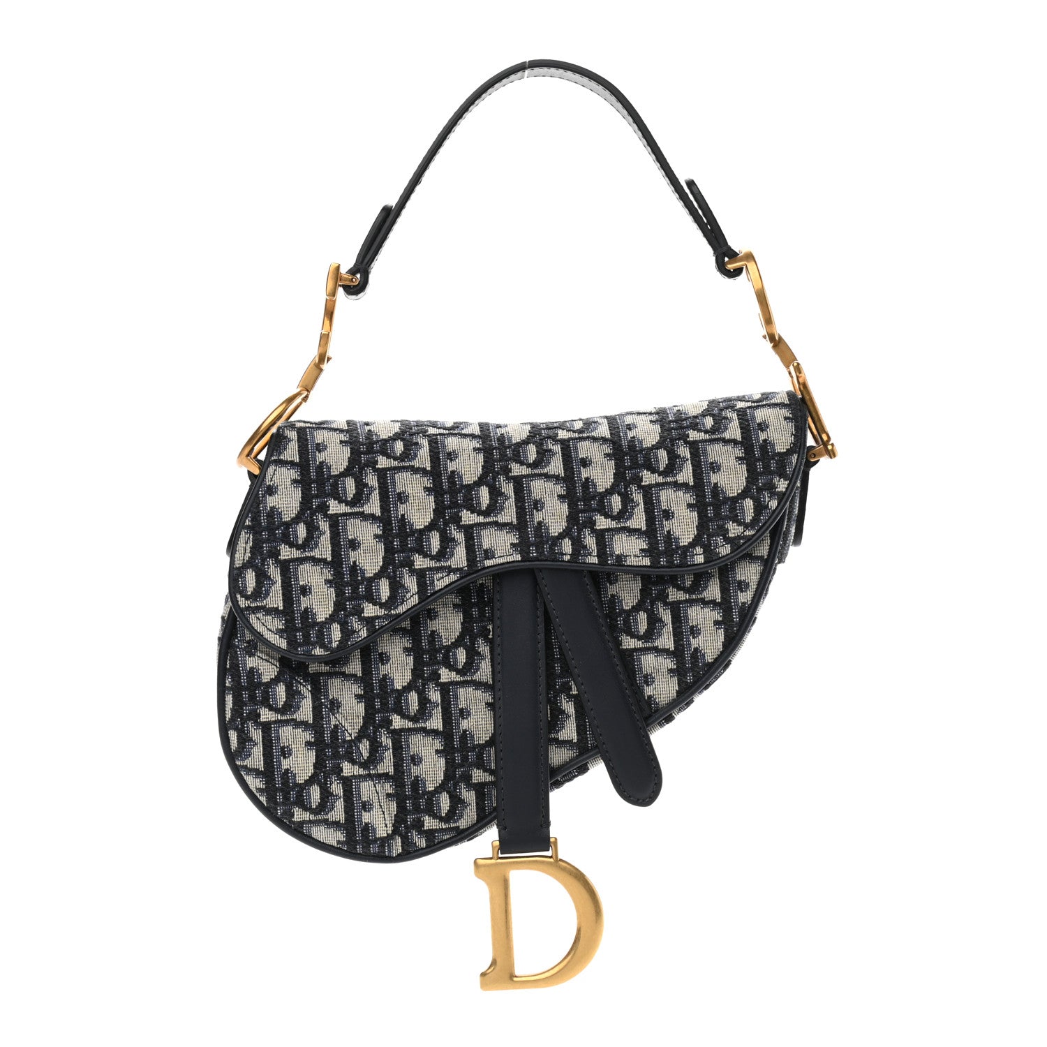 Christian Dior Oblique Mini Saddle Bag Blue 1 of 9