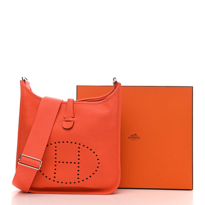 Hermes Taurillon Clemence Evelyne III PM Orange Poppy 10 of 10