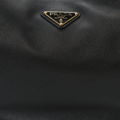 Prada Soft Calfskin Arque Shoulder Bag Black 7 of 11