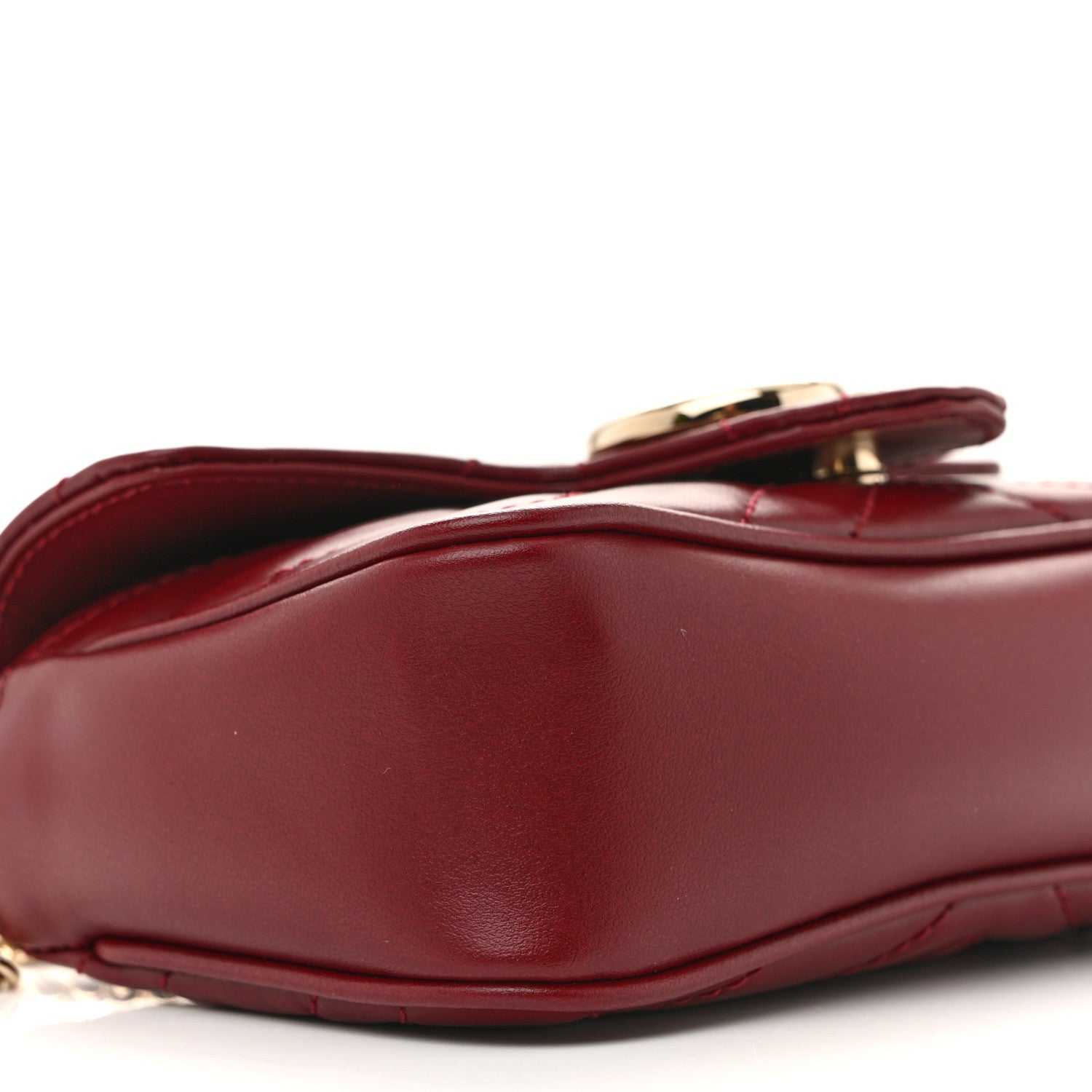 Gucci Calfskin Matelasse Super Mini GG Marmont Shoulder Bag Rosso Ancora 9 of 11