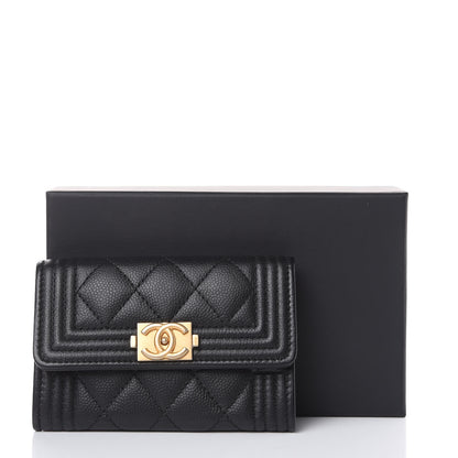 Chanel Caviar Quilted Boy Flap Card Holder Black 9 of 9
