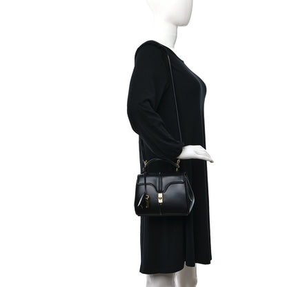 Celine Satinated Calfskin Mini 16 Top Handle Bag Black 2 of 9
