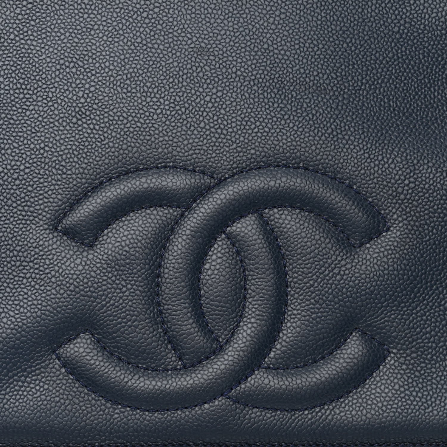 Chanel Caviar Timeless CC Accordion Flap Navy 8 of 10