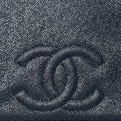 Chanel Caviar Timeless CC Accordion Flap Navy 8 of 10