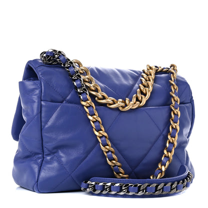 Chanel Lambskin Quilted Large Chanel 19 Flap Purple 3 of 10
