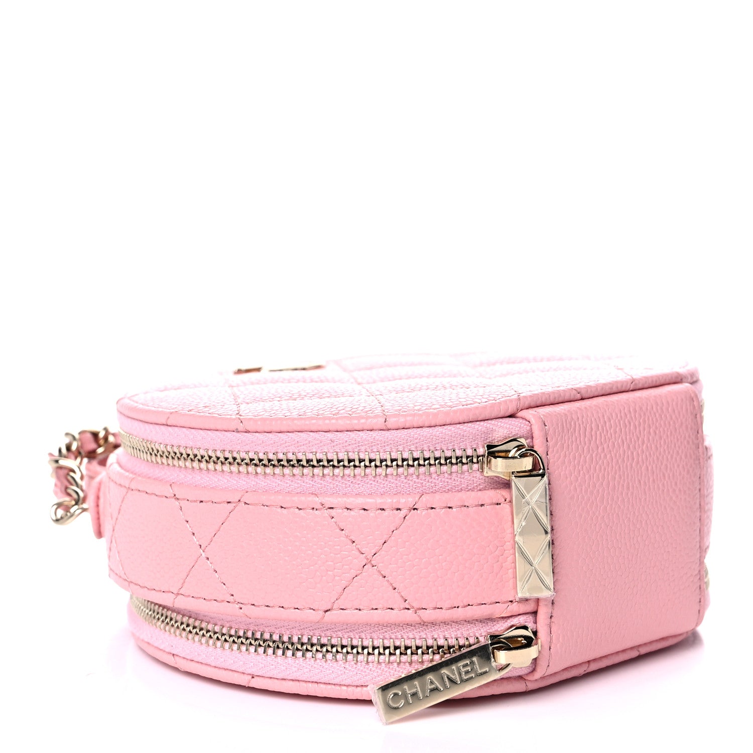 Chanel Caviar Quilted Round Handle With Care Vanity With Chain Pink 4 of 12