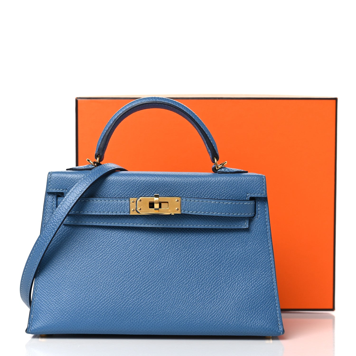 Hermes Epsom Mini Kelly Sellier 20 Bleu Azur 11 of 11