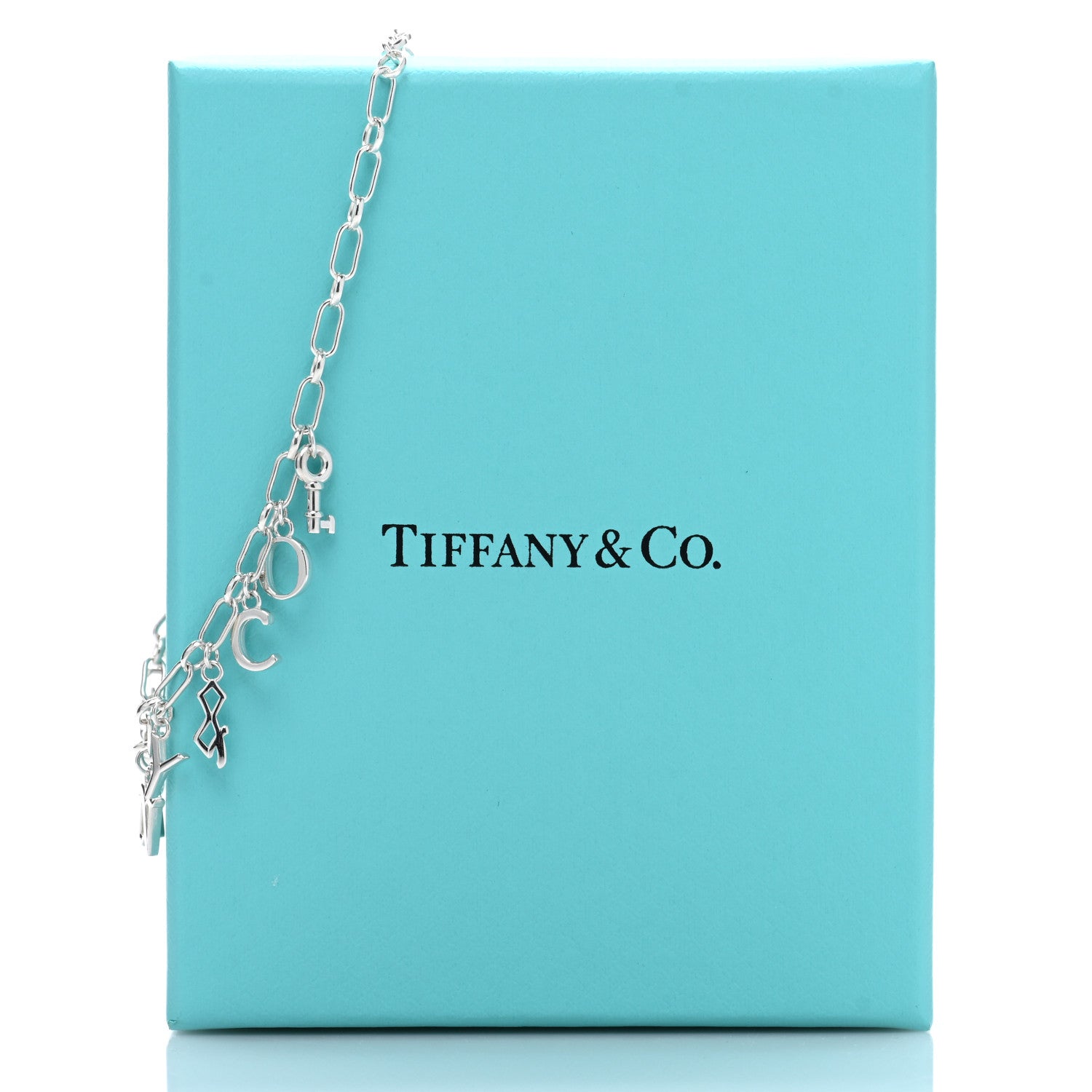 Tiffany Sterling Silver Enamel Love Notes Logo Charm Bracelet Blue 4 of 4